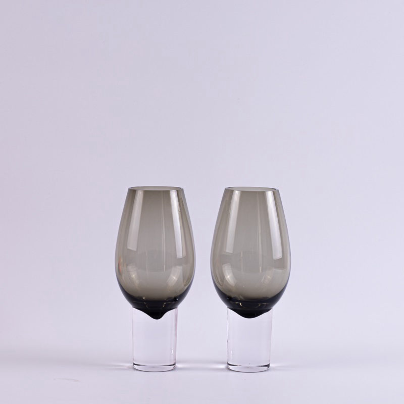 Set of 2 Smoke Glass Wine Glasses