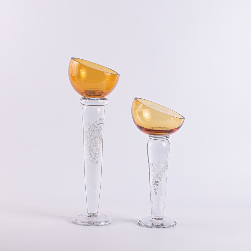 Amber Cup Candle Holder