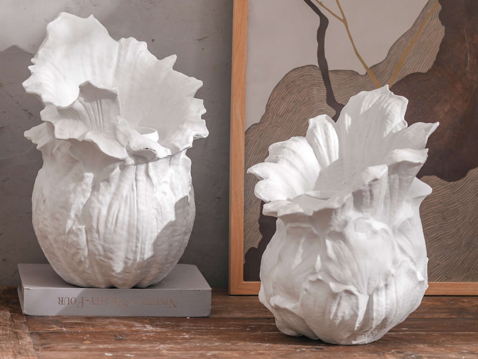 White Cabbage Leaf Vase