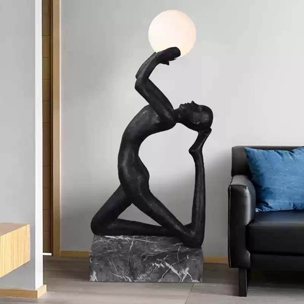 Kneeling Figure Globe Lamp