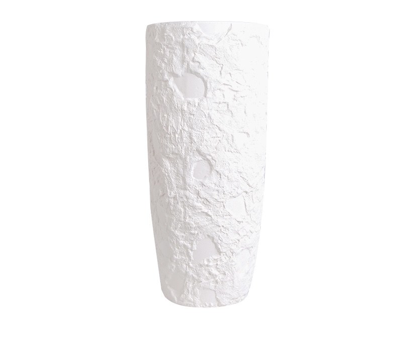 White Embossed Vase