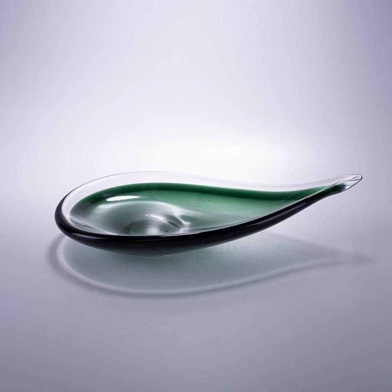 Emerald Leaf Glass Bowl