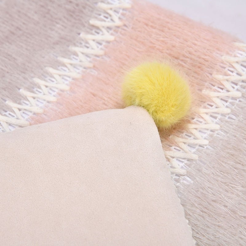 Blush Pom-Pom Lumbar Cushion