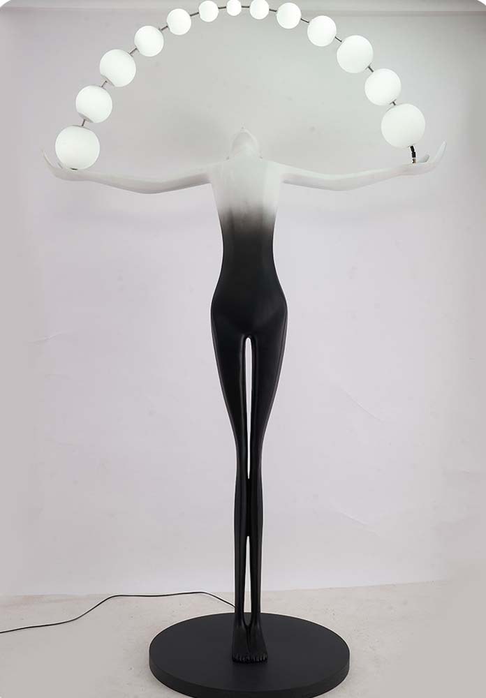 Figure Arch Globe Floor Lamp