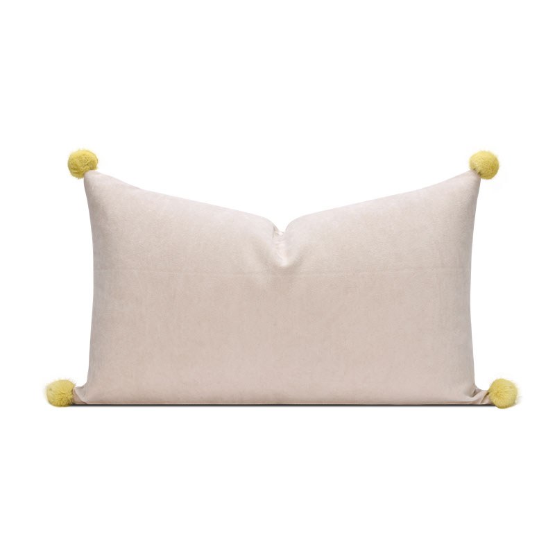 Blush Pom-Pom Lumbar Cushion