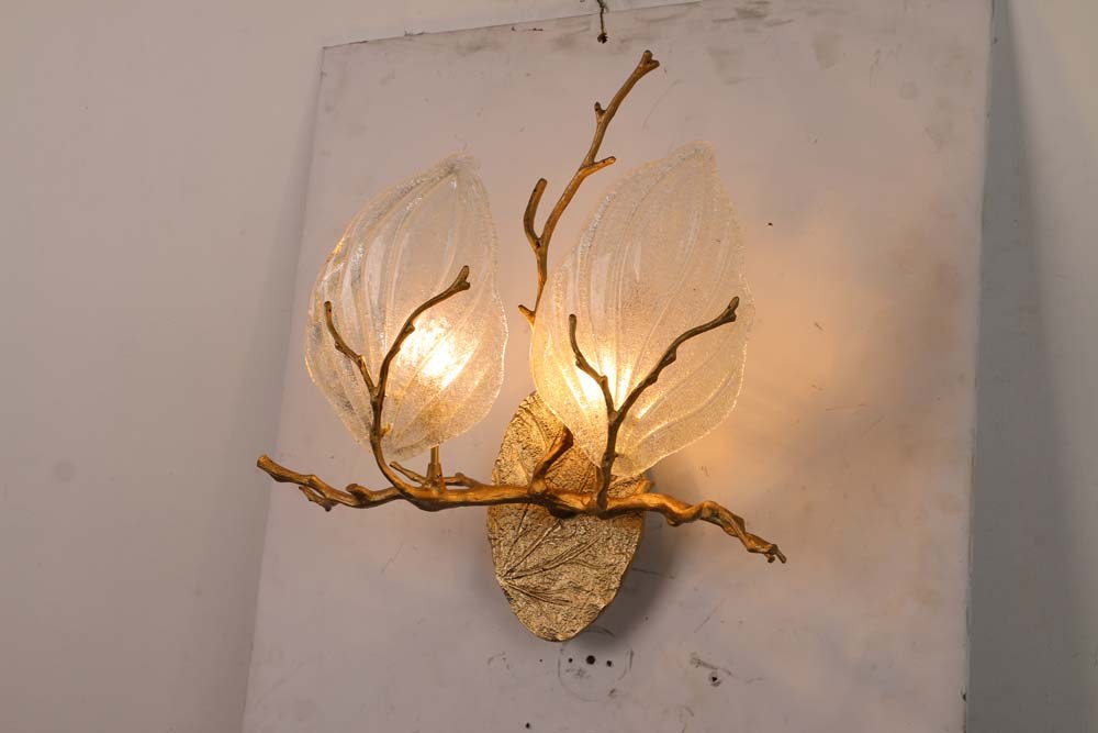 Gold Branch Leaf Wall Sconce
