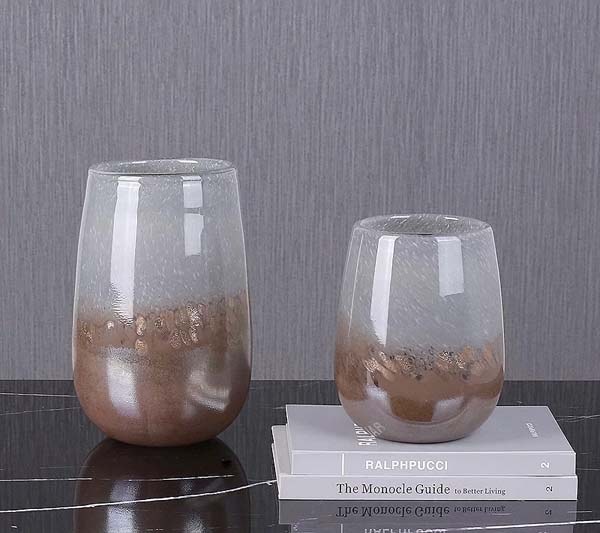 Grey Hand-Blown Bubble Glass