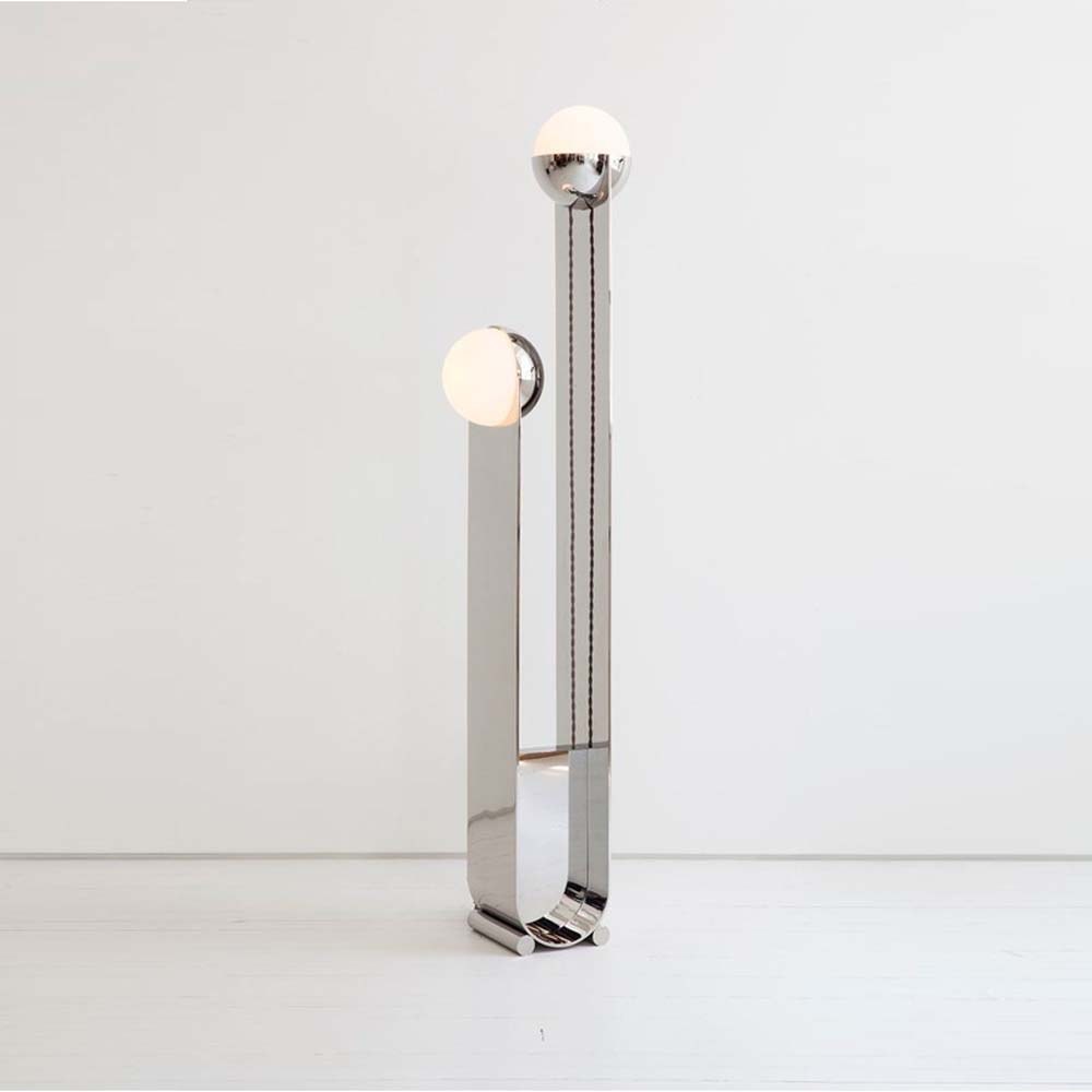 Chrome Globe Floor Lamp