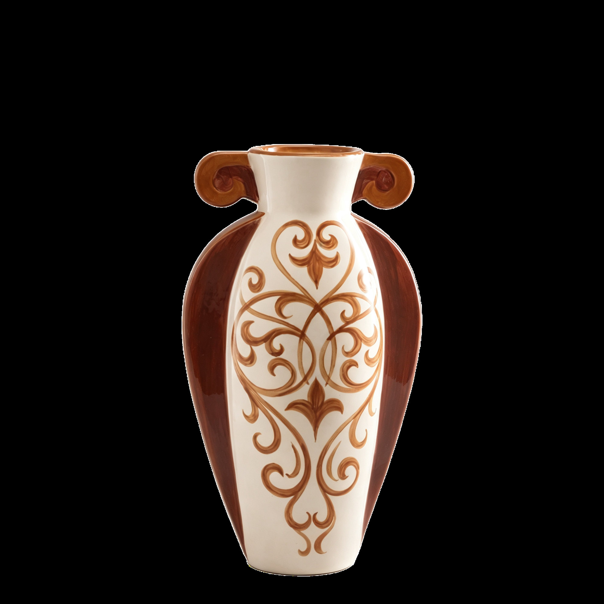 Off-White & Caramel Vase