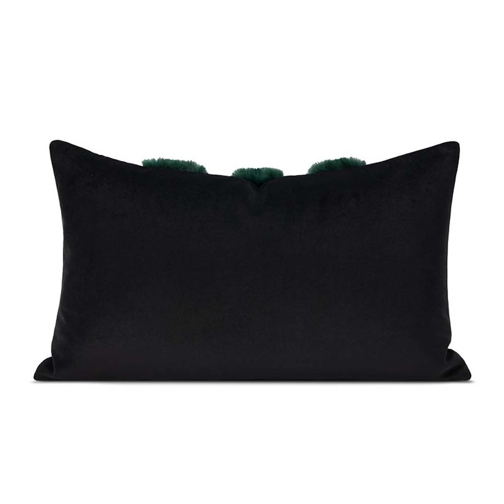 Emerald Fur Lumbar Cushion