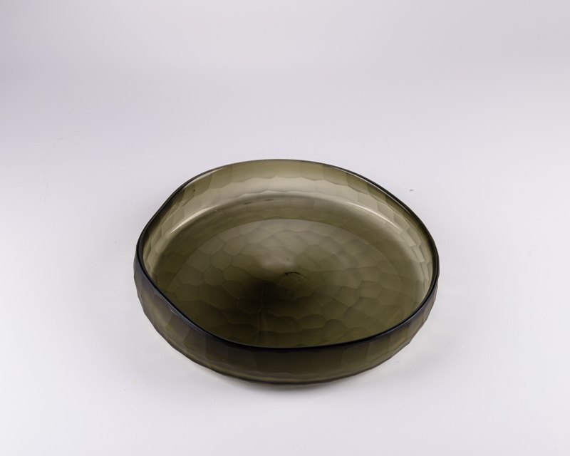 Olive Smoked Glass Plate