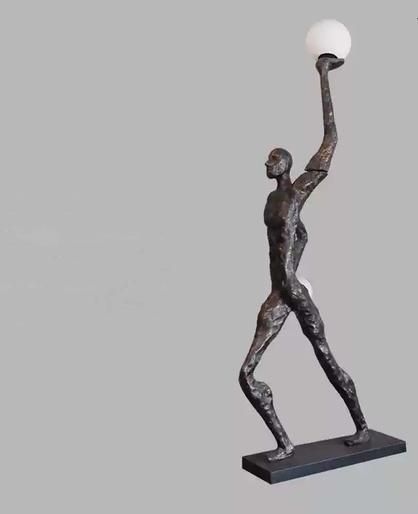 Reaching Figure Globe Lamp