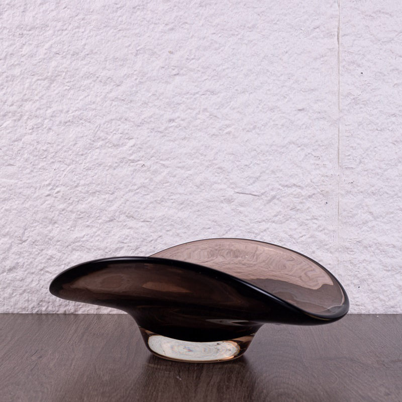 Plum Glass Organic Freeform Bowl