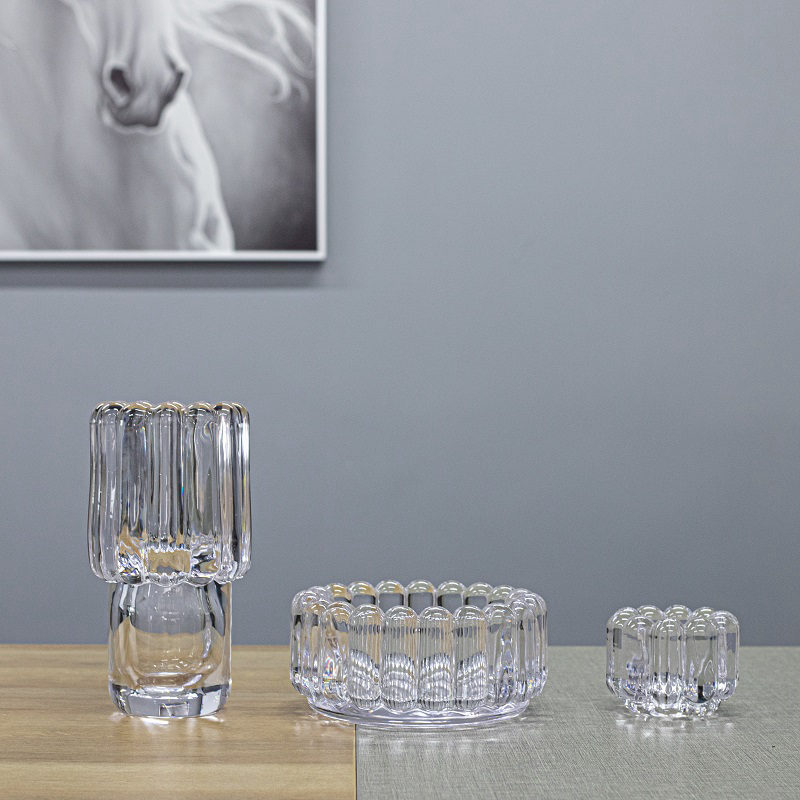 Fluted Glass Tumbler and Textured Bowl Set
