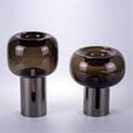 Dark Brown & Nickel Vase (Large)