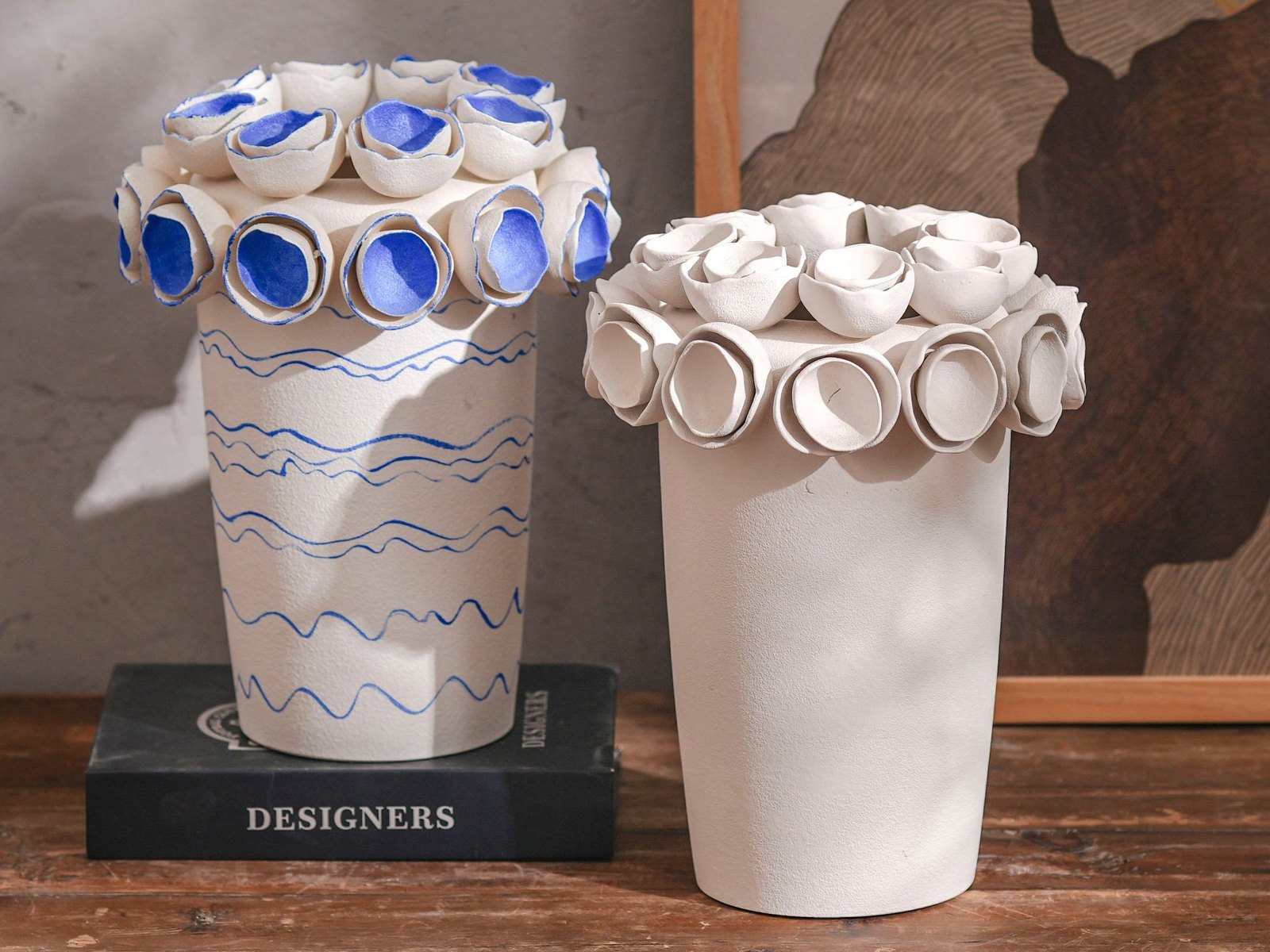Blue Petal Rim Vase
