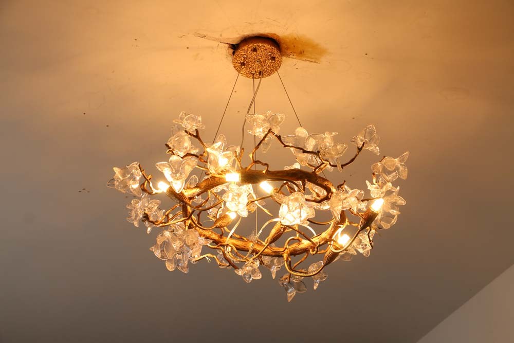 Gold Branch Crystal Chandelier