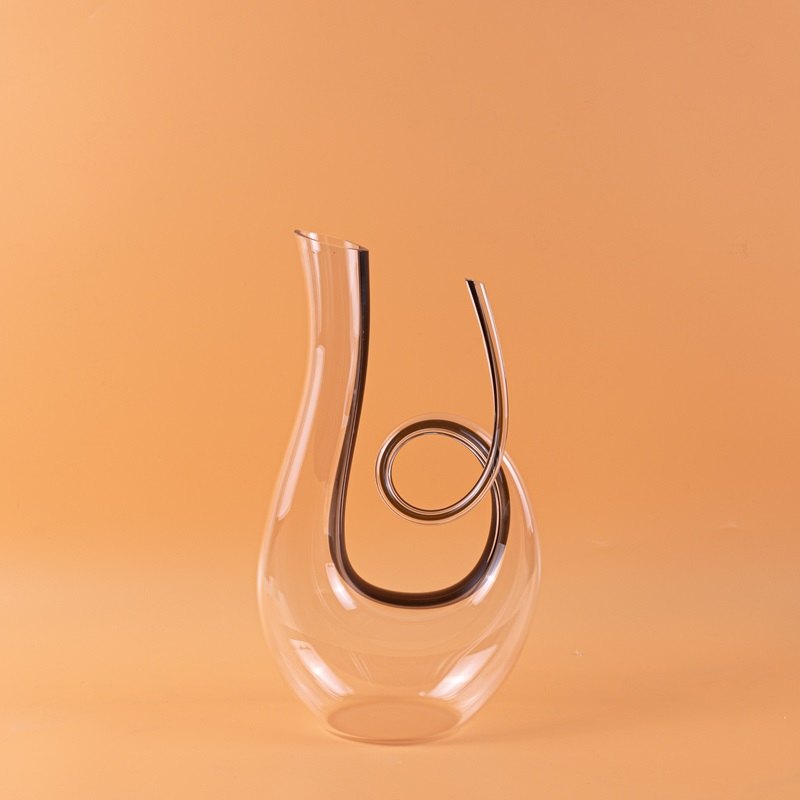 Lyre Decanter & Copper Wine Glasses