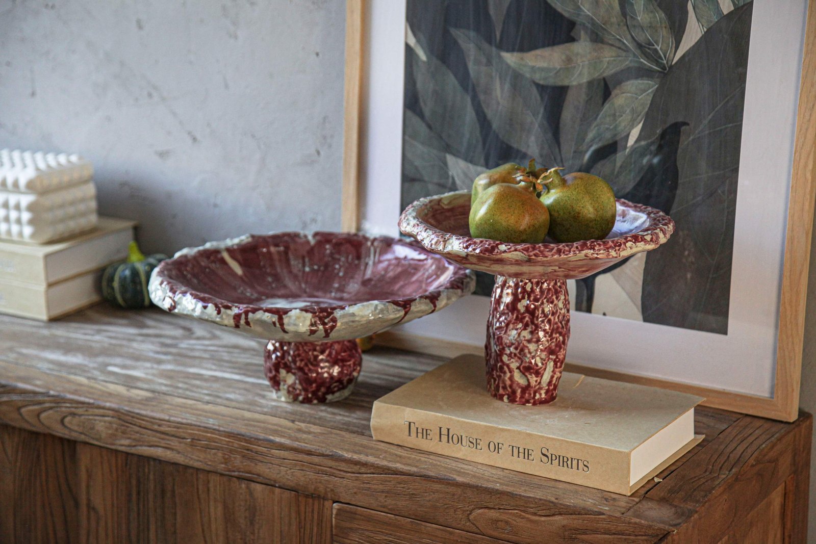 Red Glazed Cake Stand