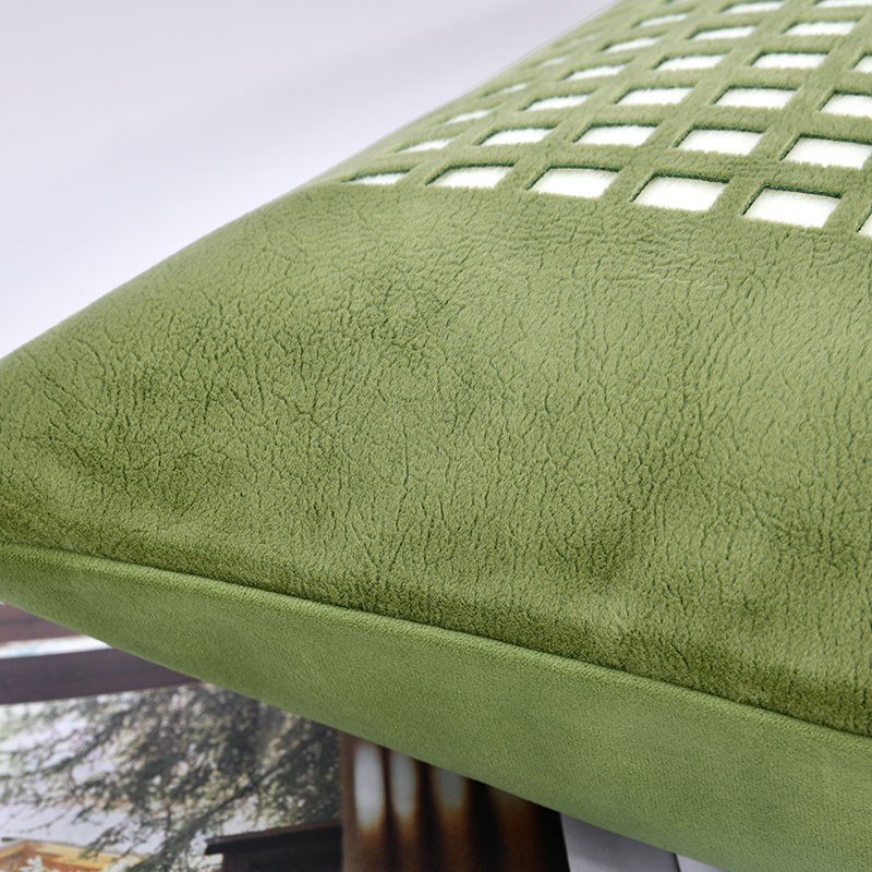 Green Grid Cushion