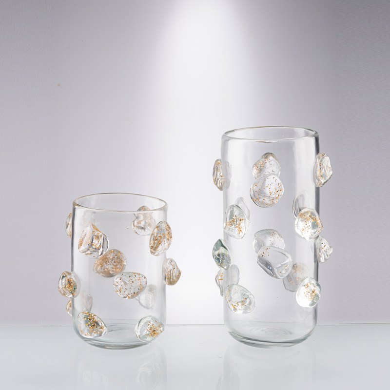 Clear Vase with Amber Blooms