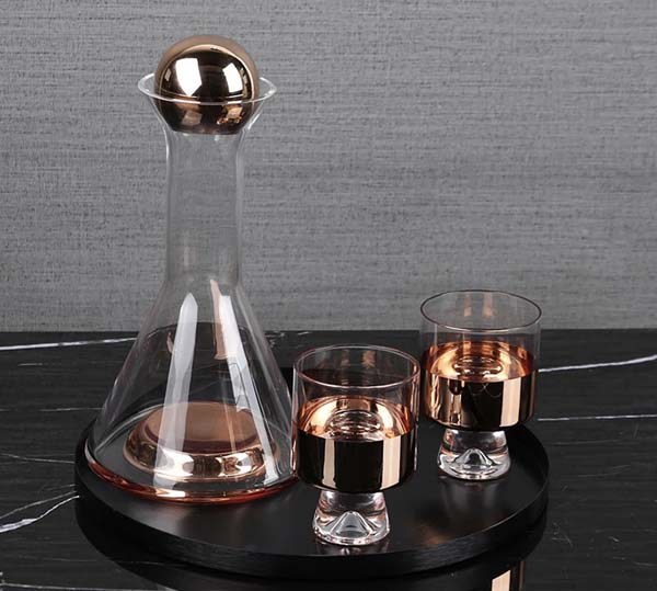 European Rose Gold Wine Set