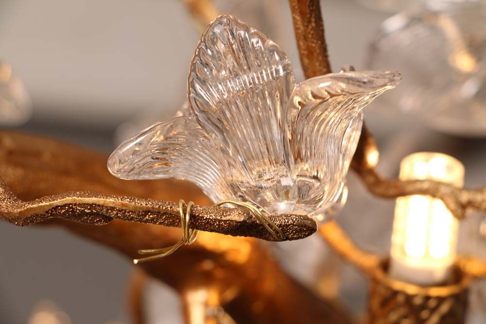 Gold Branch Crystal Chandelier