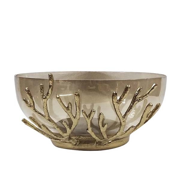 Aluminium Glass Coral Bowl
