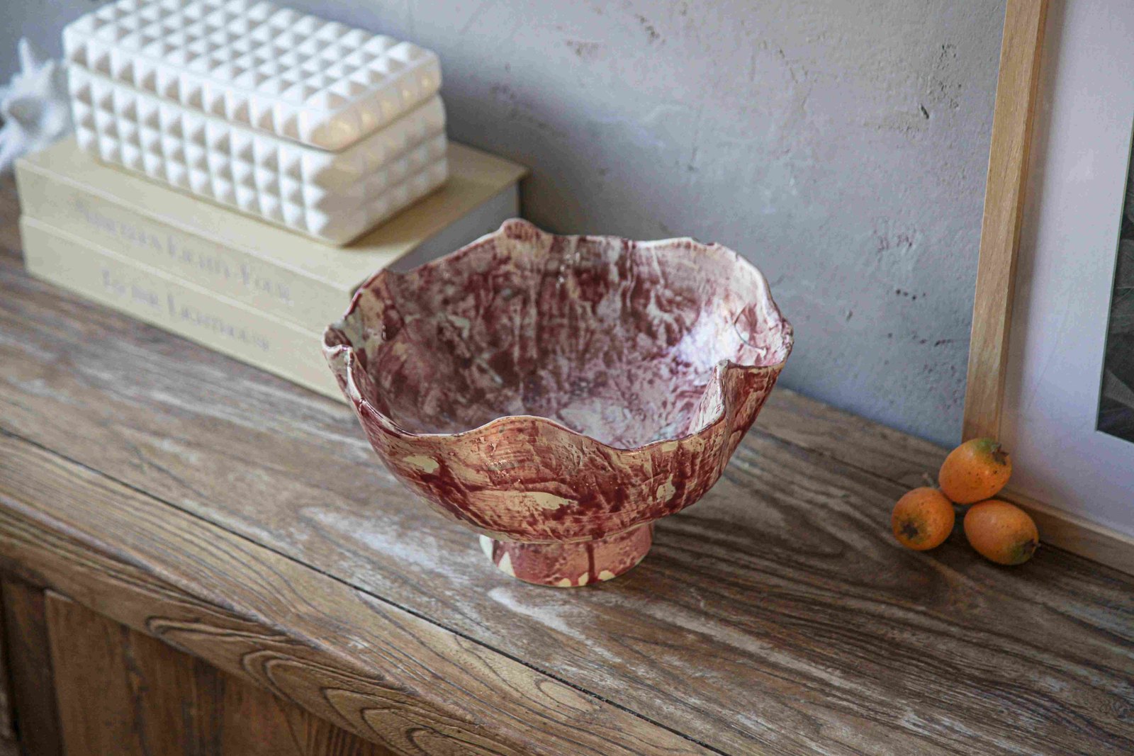 Red Marbled Bowl