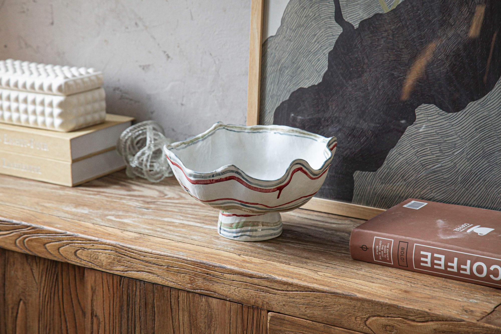 Silver Metallic Scalloped Bowl
