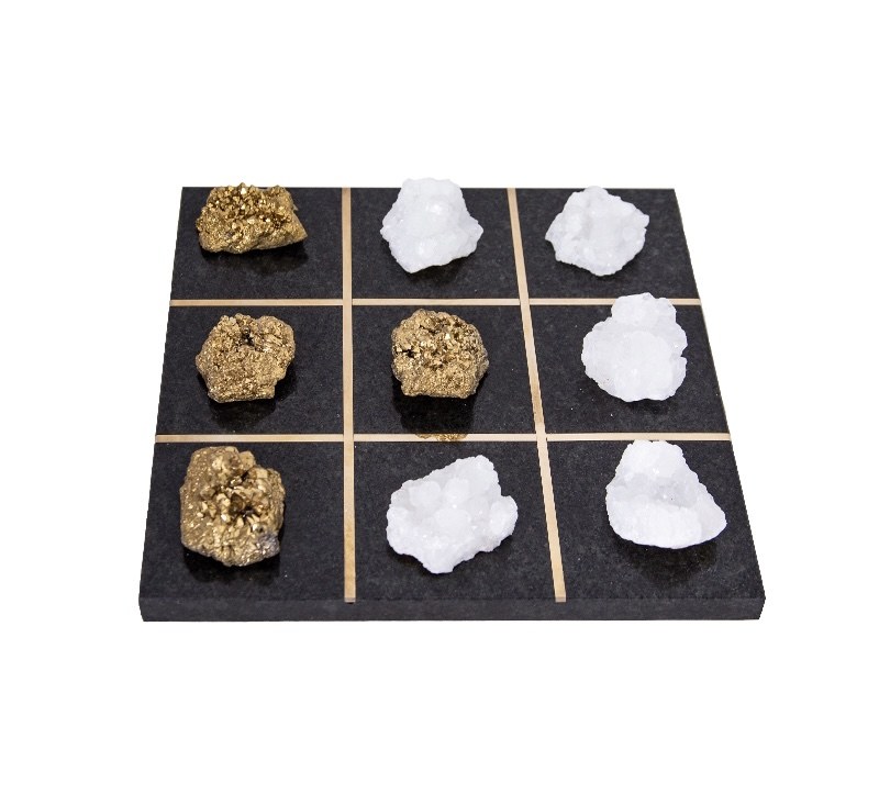 Gold Mineral Tic-Tac-Toe Set