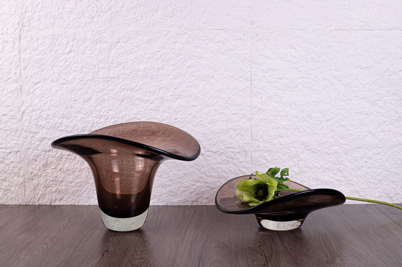 Plum Glass Organic Sculptural Dish