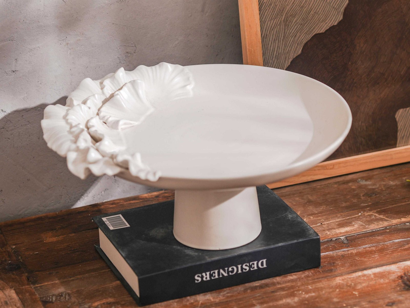 Ivory Coral Pedestal Tray