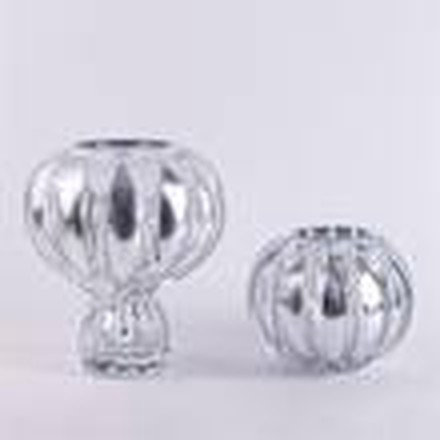 Clear & Silver Vase