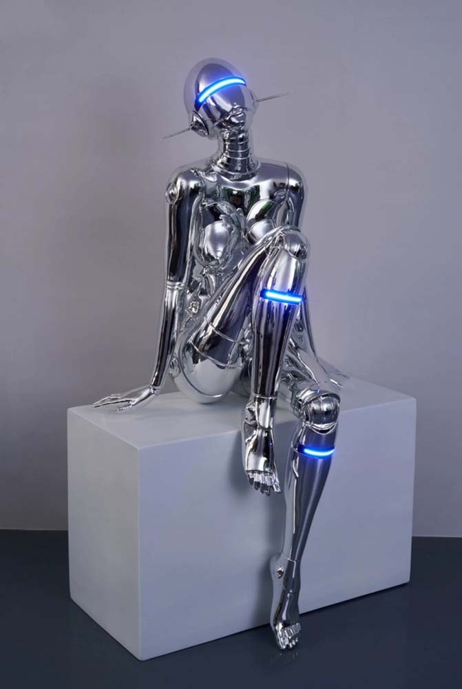 Seated Chrome Figure Lamp