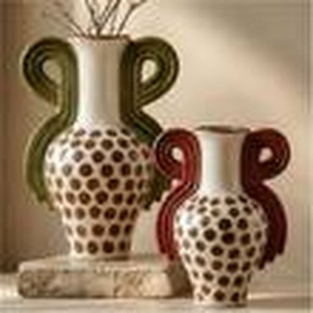 Off-White & Green & Brown Vase (Large)