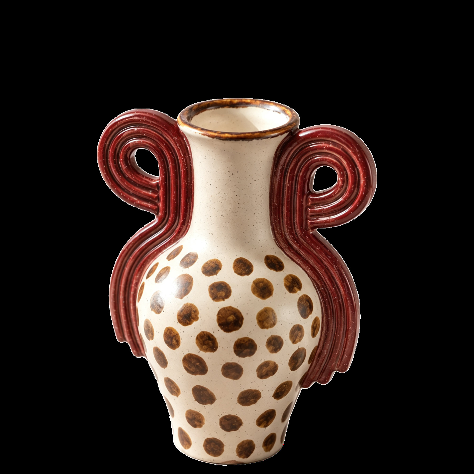Off-White & Plum & Brown Vase