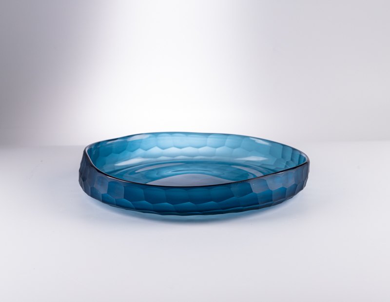 Ocean Blue Glass Plate