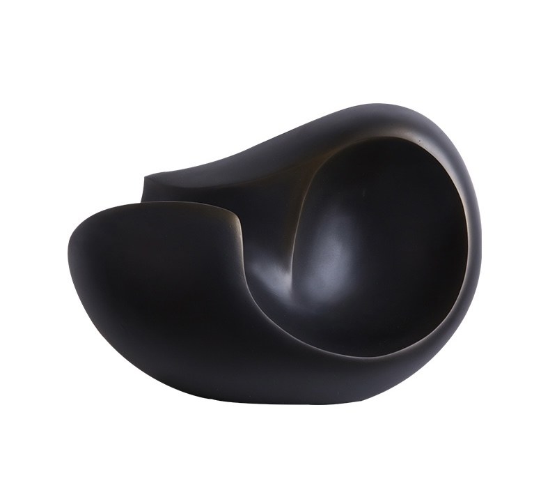 Black Sculptural Shell Bowl