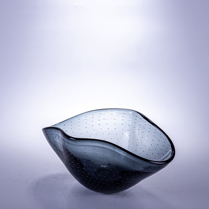 Grey Bubble Glass Bowl