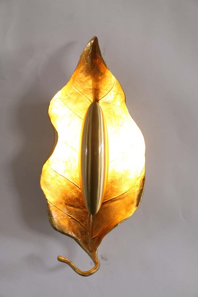 Gold Leaf Wall Sconce