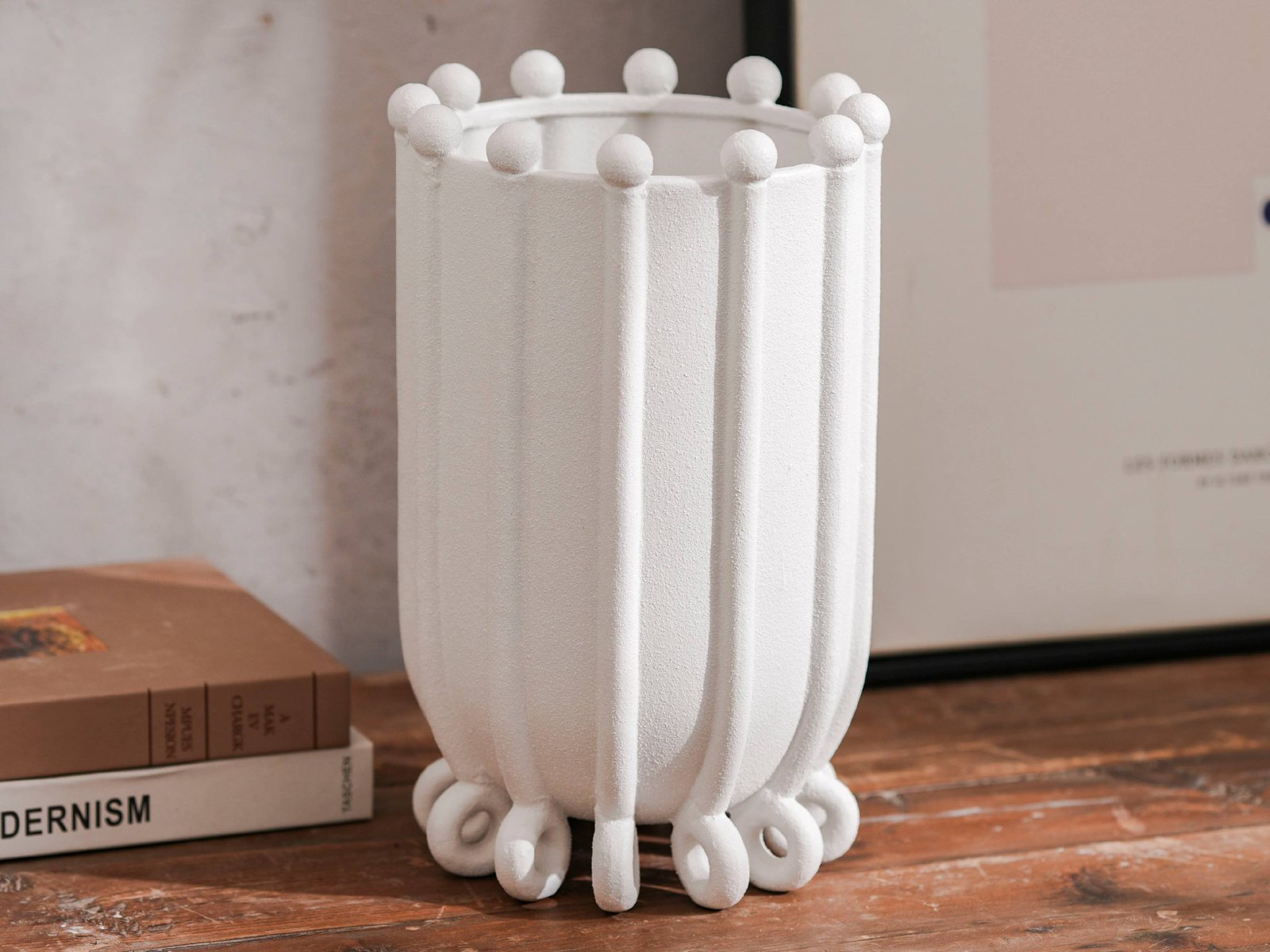 White Bobble Column Vase
