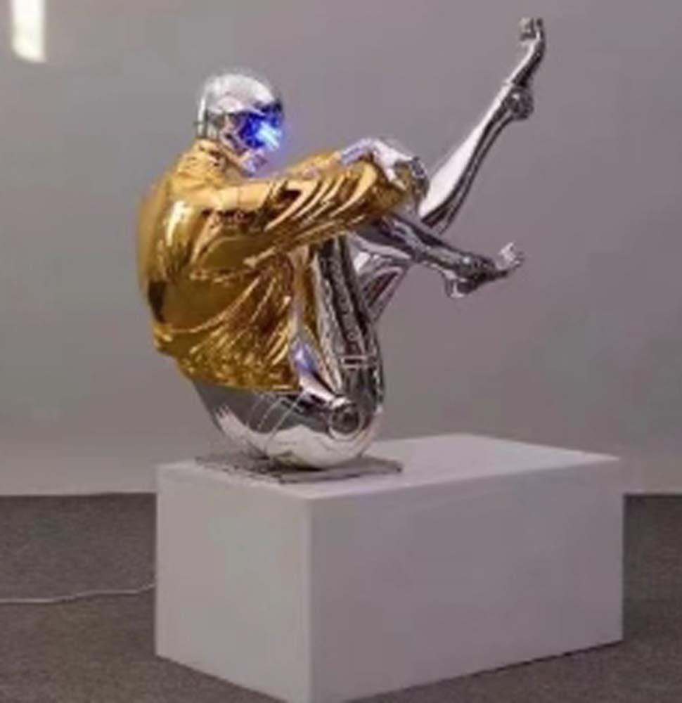 Gold & Chrome Figure Lamp