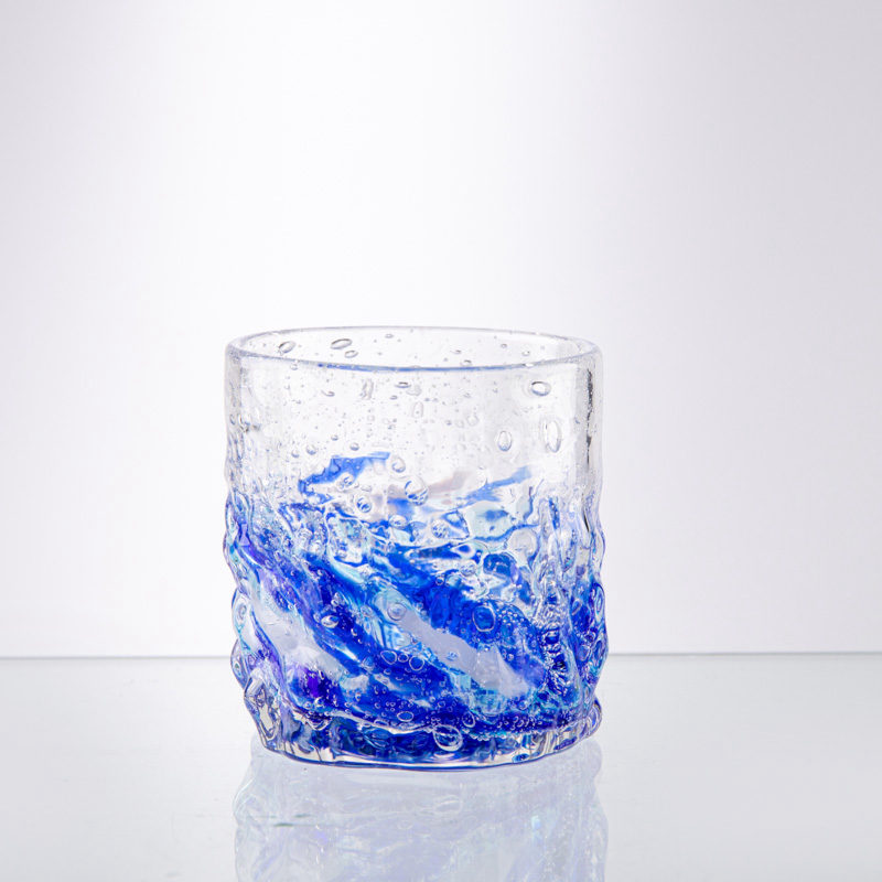 Blue Speckled Glass Tumbler