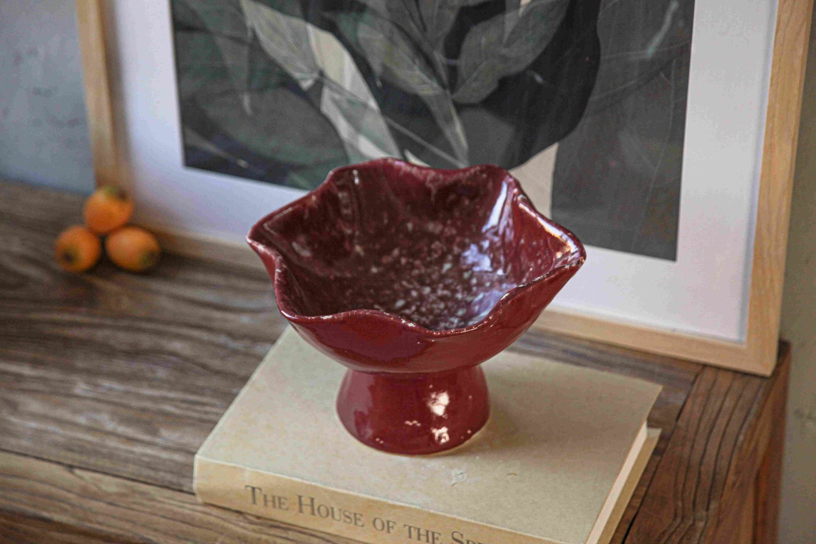 Red Tulip Footed Bowl