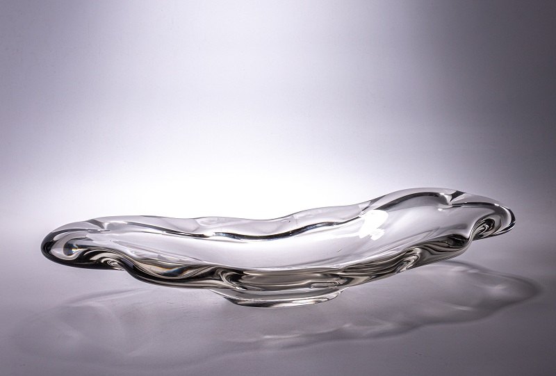 Clear Wave Glass Platter