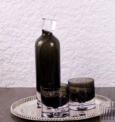 Black Glass Bottle Set