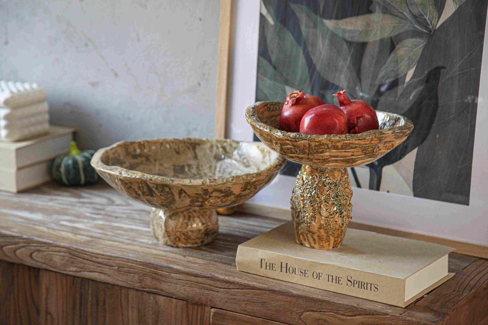 Amber Glazed Footed Bowl