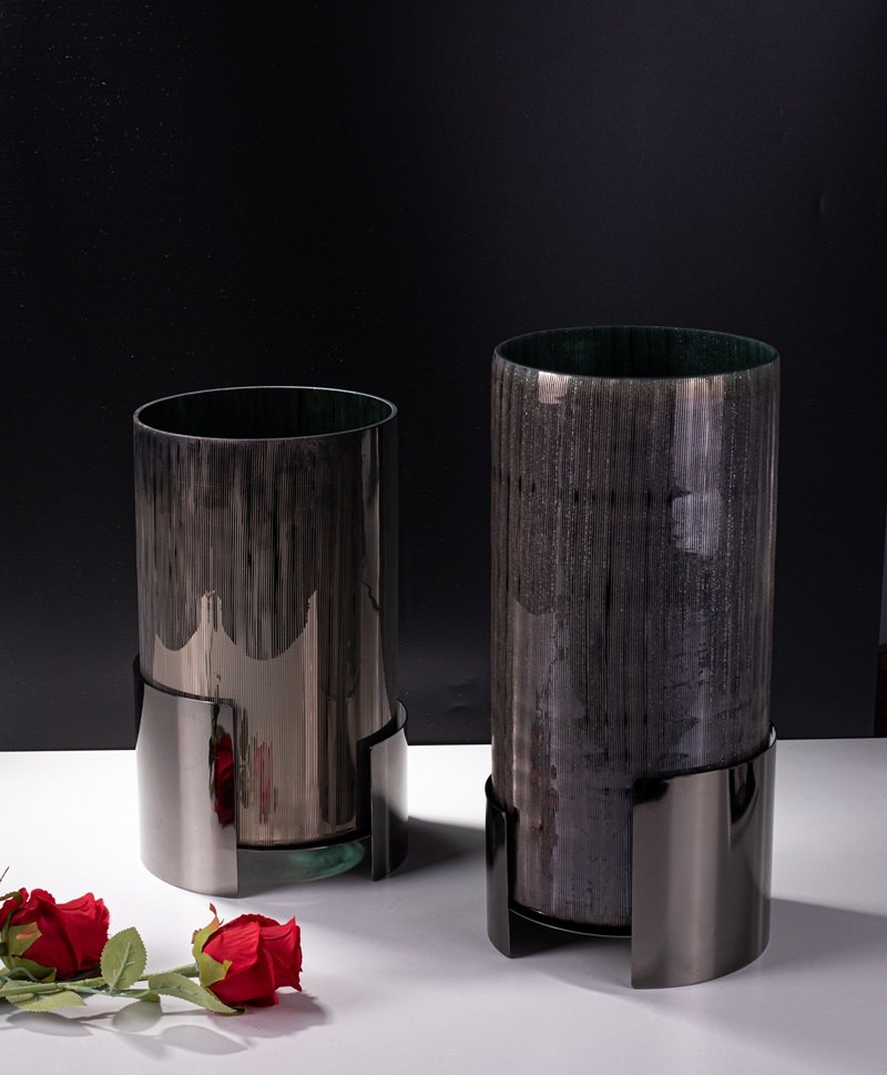 Gunmetal Sleeve Glass Vase