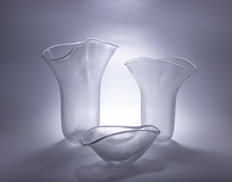 Clear Flared Glass Vase & Bowl